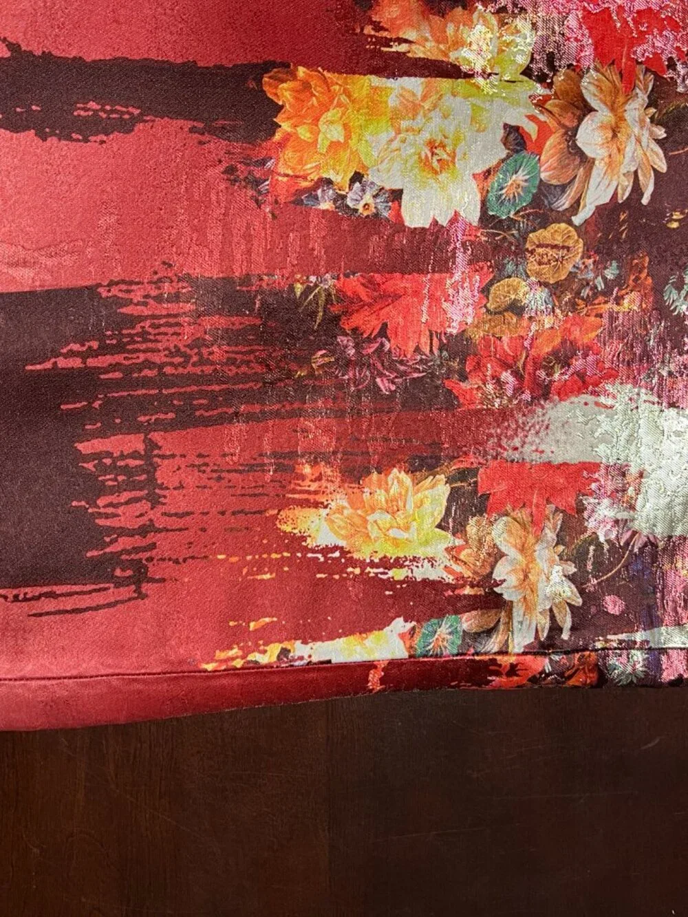 J CREW COLLECTION PAINTERS FLORAL METALLIC SKIRT SIZE 8 - Picture 11 of 13
